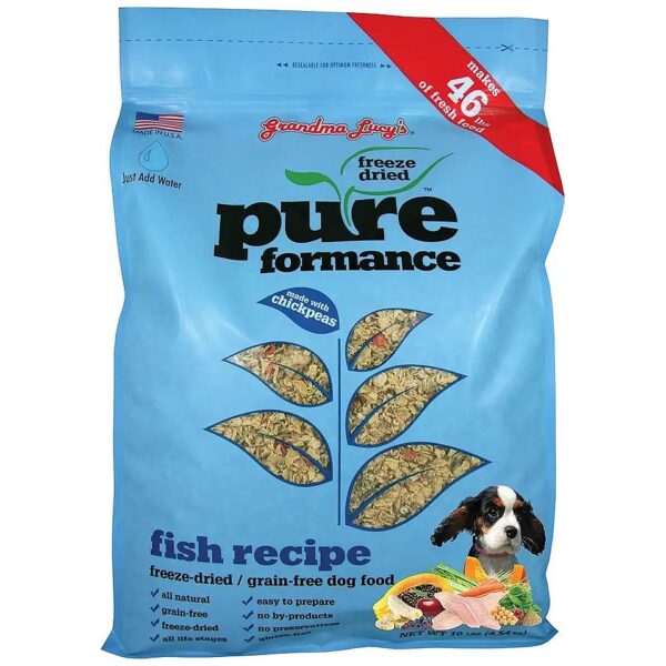 Natural Grain-Free Dog Food with Freeze-Dried Fish and Chickpeas