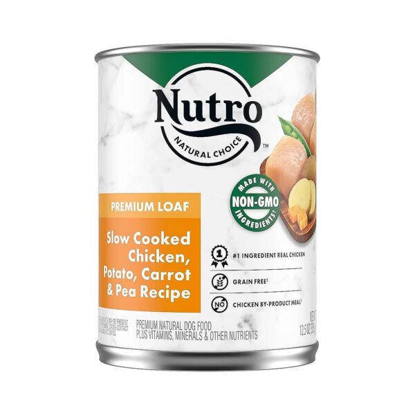 Natural Grain-Free Wet Dog Food with Real Chicken and Carrot Pea Recipe