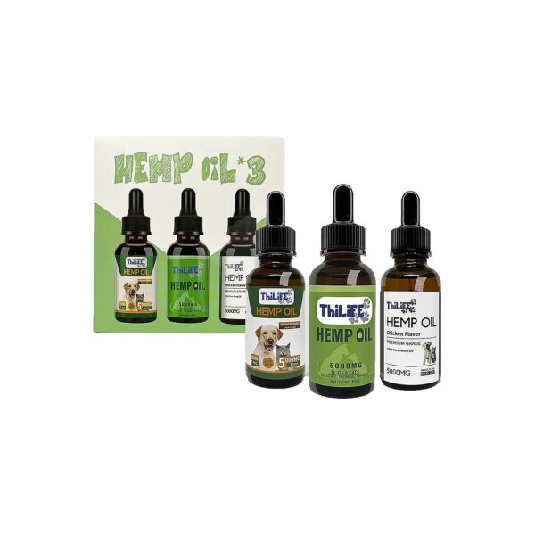 Natural Hemp Oil for Dogs and Cats Relieves Stress and Anxiety Pack x3