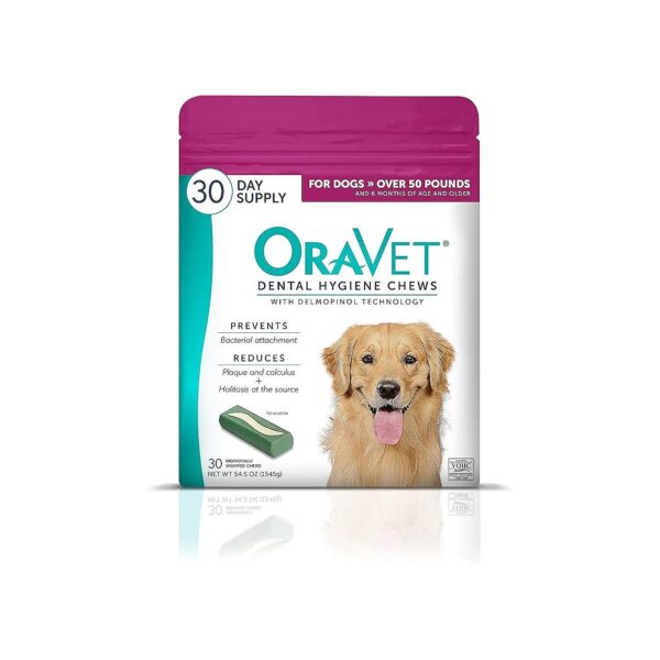 Natural Ingredients Dental Chews for Large Dogs, Plaque Prevention