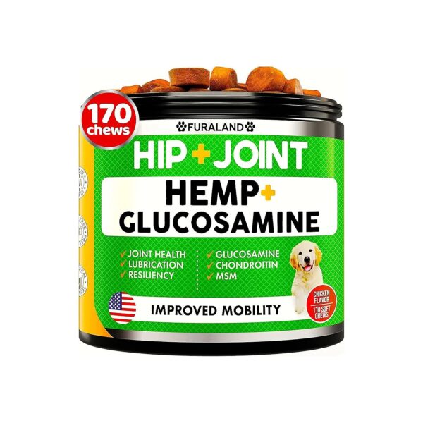 Natural Joint Relief for Dogs with Glucosamine Chondroitin MSM and Hemp Oil Soft Chews