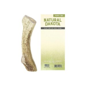 Natural Medium Premium Deer Antler Chew Toy for Small Breed Puppies with Bone Flavor