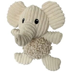 Natural Nubby Plush Dog Toys with Squeaker and Crinkle Paper in Multi-Sizes