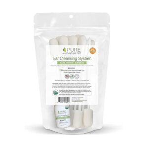 Natural Pet Ear Cleansing System with Medical Grade Tips and US-Made Organic Ear Serum