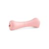 Natural Rubber Chew Bone Toy with Treat Hole for Heavy Chewers Pink