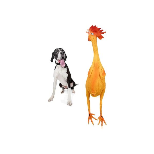 Natural Rubber Chicken Dog Toy Squeaky Soft Non Toxic Complies Childrens Toys Standards