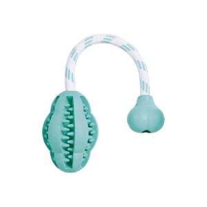 Natural Rubber Denticle Fun Mint Scented Jumper Rope Toy for Strong Jawed Dogs