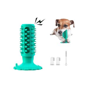 Natural Rubber Dog Toothbrush Toy for Puppy Teeth Cleaning with Finger Brush