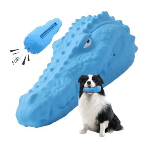 Natural Rubber Dog Toys Indestructible Teething Toy for Aggressive Chewers Blue