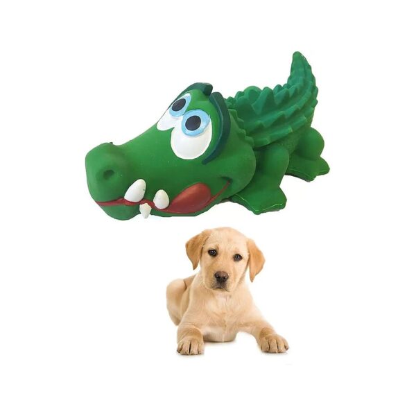 Natural Rubber Latex Crocodile Dog Toy for Small Medium Dogs without Chemicals and Lead