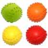 Natural Rubber Squeaky Dog Play Balls, Interactive and Training, for Small Medium Pets