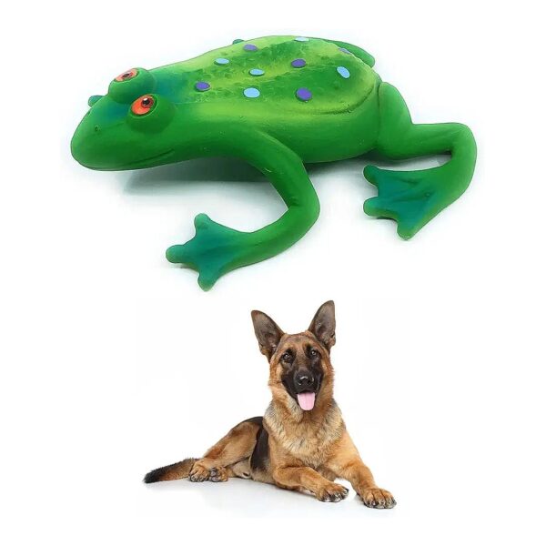 Natural Rubber Squeaky Frog Dog Toy for Large Breeds with Soft Textures and Scent