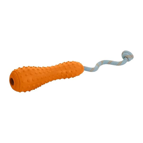 Natural Rubber Throw Toy with Rope Handle for Large Dogs with Textured Surface