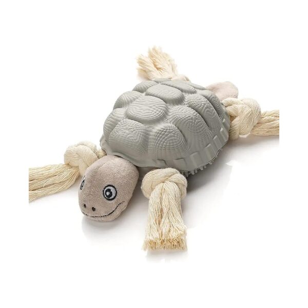 Natural Rubber and Cotton Dog Turtle Toy for Middle and Large Breed Dogs