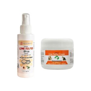 Natural Skin Care Products for Pets - Lime Sulfur Cream and Spray 2-Piece Set