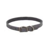 Natural Slate Grey Leather Dog Collar with Classic Circle T Design and Natural Oils