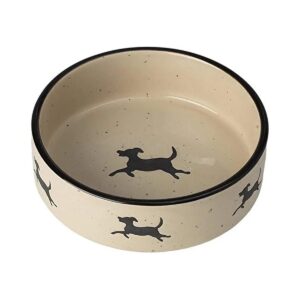 Natural Stoneware Dog Food and Water Bowls for Small to Medium Dogs and Cats