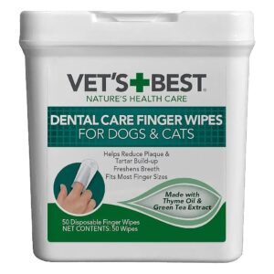 Natural Teeth Cleaning Wipes for Cats and Dogs Reduces Plaque and Freshens Breath