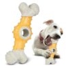 Natural Wheat Straw Fiber Puppy Teething Toy with Treat Holder for Small Breed Dogs