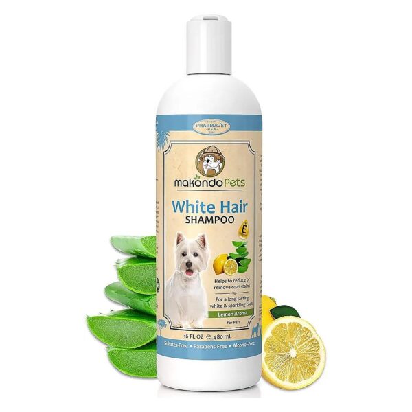 Natural Whitening Shampoo for White Haired Dogs with Itchy Skin and Sensitive Coats