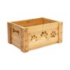 Natural Wood Storage Crate for Dog and Cat Toys, Pet Food, and Treats