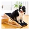 Natural Wooden Dog Ramp with Anti-Slip Rubber Mat for Bed, Couch, and SUV