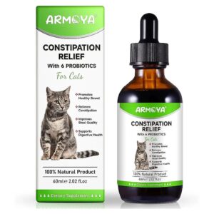 Natural and Gentle Cat Constipation Relief with 6 Probiotics and Stool Softener