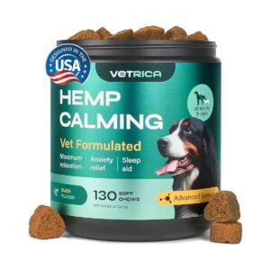 Natural and Organic Dog Calming Chews for Stress Relief with Hemp Seed Oil