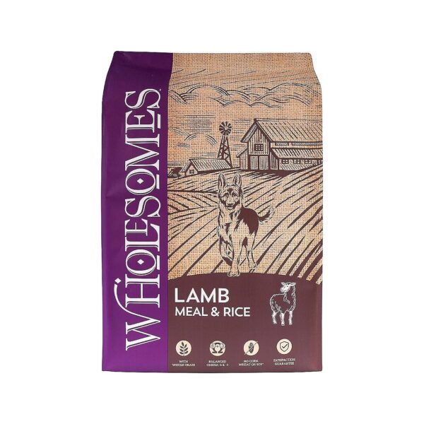 Natural and Preserved Lamb Meal and Rice Dry Dog Food