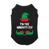 Naught Elf Black Dog Shirt for Large Dogs 60 Pounds and Up