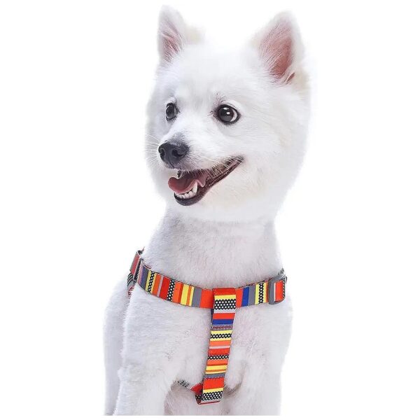 Nautical Flags Inspired Checkered Polyester Dog Harness with Adjustable Chest Girth 5-5