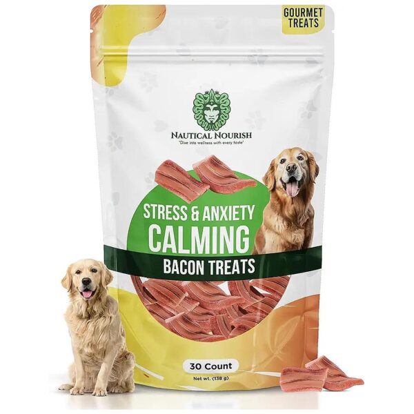 Nautical Nourish Calming Bacon Treats for Dogs Helps Reduce Anxiety and Stress Levels