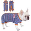 Navy Blue Boy Dog Jumpsuit Pajamas for Small Dogs with Thermal Fabric and Easy Care