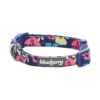 Navy Blue Floral Print Adjustable Dog Collar for X-Small Dogs