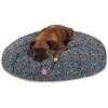 Navy Blue Native Polyester Round Dog Bed with Removable Washable Cover USA Made