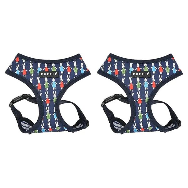 Navy Cartoon Harness A for Large Dogs with Adjustable Chest Buckle