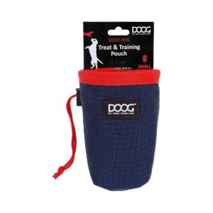 Navy Red Small Waterproof Treat Bag for Active Dog Owners and Puppies