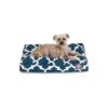 Navy Small Rectangle Outdoor Indoor Dog Bed with Removable Polyester Fabric Cover