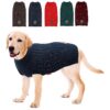 Navyblue Small Dog Sweater with Reflective Yarn for Warmth and Visibility on Leash