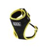 Neon Black and Yellow Trim Dog Harness with Neoprene and Mesh Lining