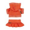 Neon Orange Small Dog Cooling Shirt and Skirt Set for Sun Protection and Summer Fun