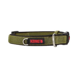 Neoprene Padded Green Dog Collar with Wide Comfort Design