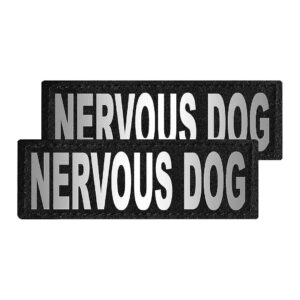 Nervous Dog Support Patches with Reflective Letters for Therapy Dogs Size C 2x6