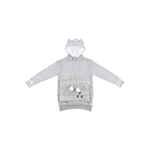 NeuFashion Pet Cat Dog Pullover Sweater Pocket Hoodie Sweatshirt Grey