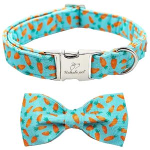 New Cotton Dog Collar with Detachable Bow Tie and Adjustable Size for Small to Large Dogs