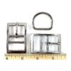 Nickel Finish Dog Collar Hardware 6 Sets with 1" Buckle and Dee Ring