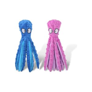 No Hidden Stuffing Plush Octopus Squeaky Dog Toys, Safe and Durable for Puppy Playtime