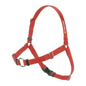 No Pull Dog Harness Red Nylon for Efficient Walking Size L