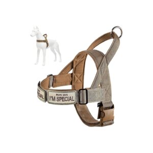 No Pull Dog Harness with 3 Adjustable Buckles for Small Medium Large Breeds Brown