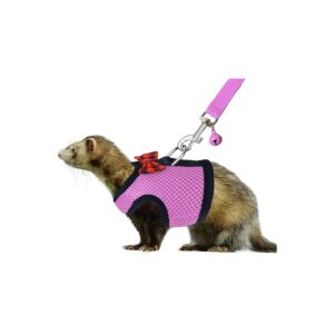 No Pull Padded Vest Pet Harness with Safety Bell for Small Pets Pink